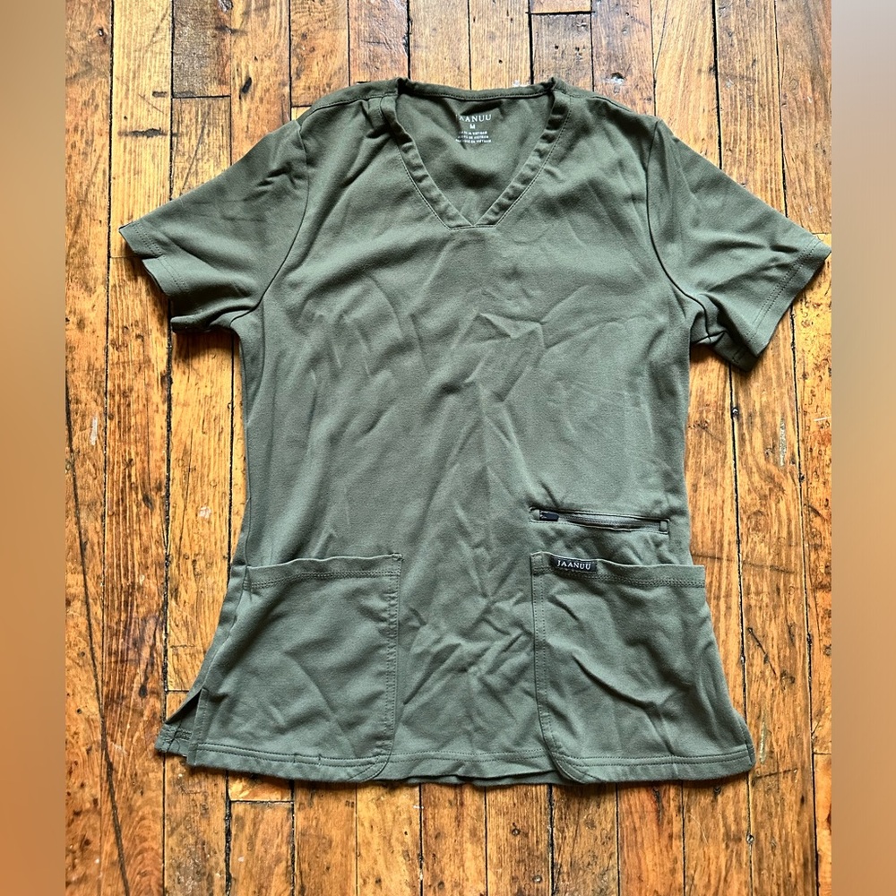 Jaanuu Olive Green Scrub Top